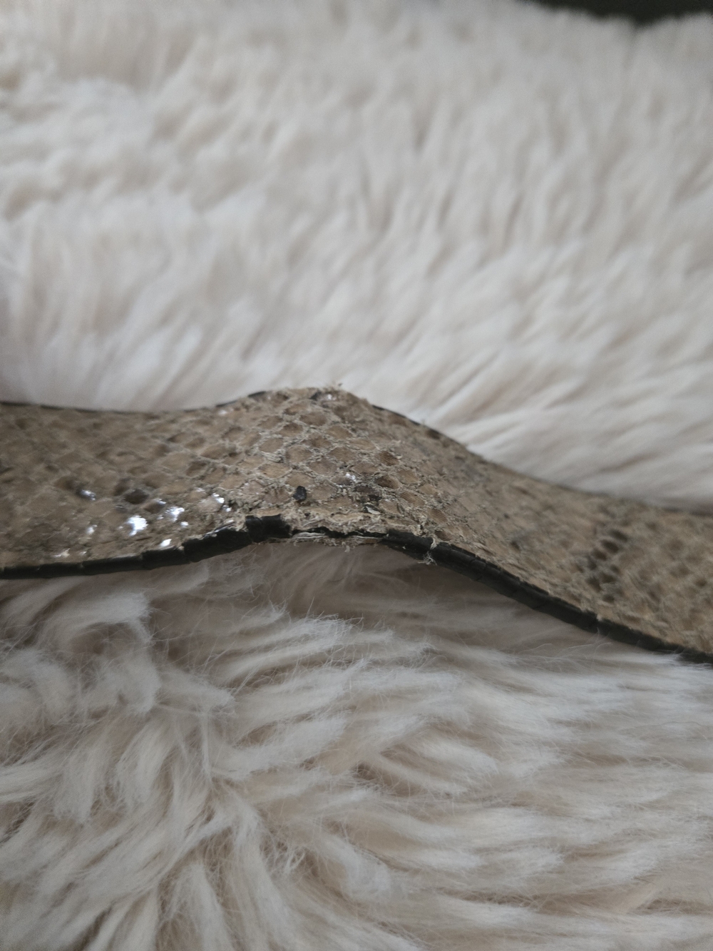 Michael Kors Uptown Astor Python,Taupe Shoulder Hobo with Gold Chain Detail, Y2k - Picture 5 of 7